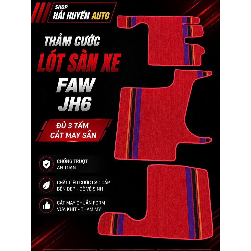 [Faw JH6] Bộ thảm lót sàn cước cho xe đầu kéo Faw JH6 cắt sẵn và may bo viền chống nước, chống trơn 