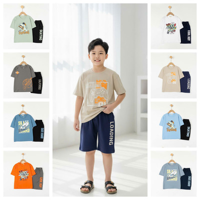 Bộ ngắn tay cotton bé trai tuổi teen, size đại LITIBABY cho bé trai khoảng 30kg - 55kg