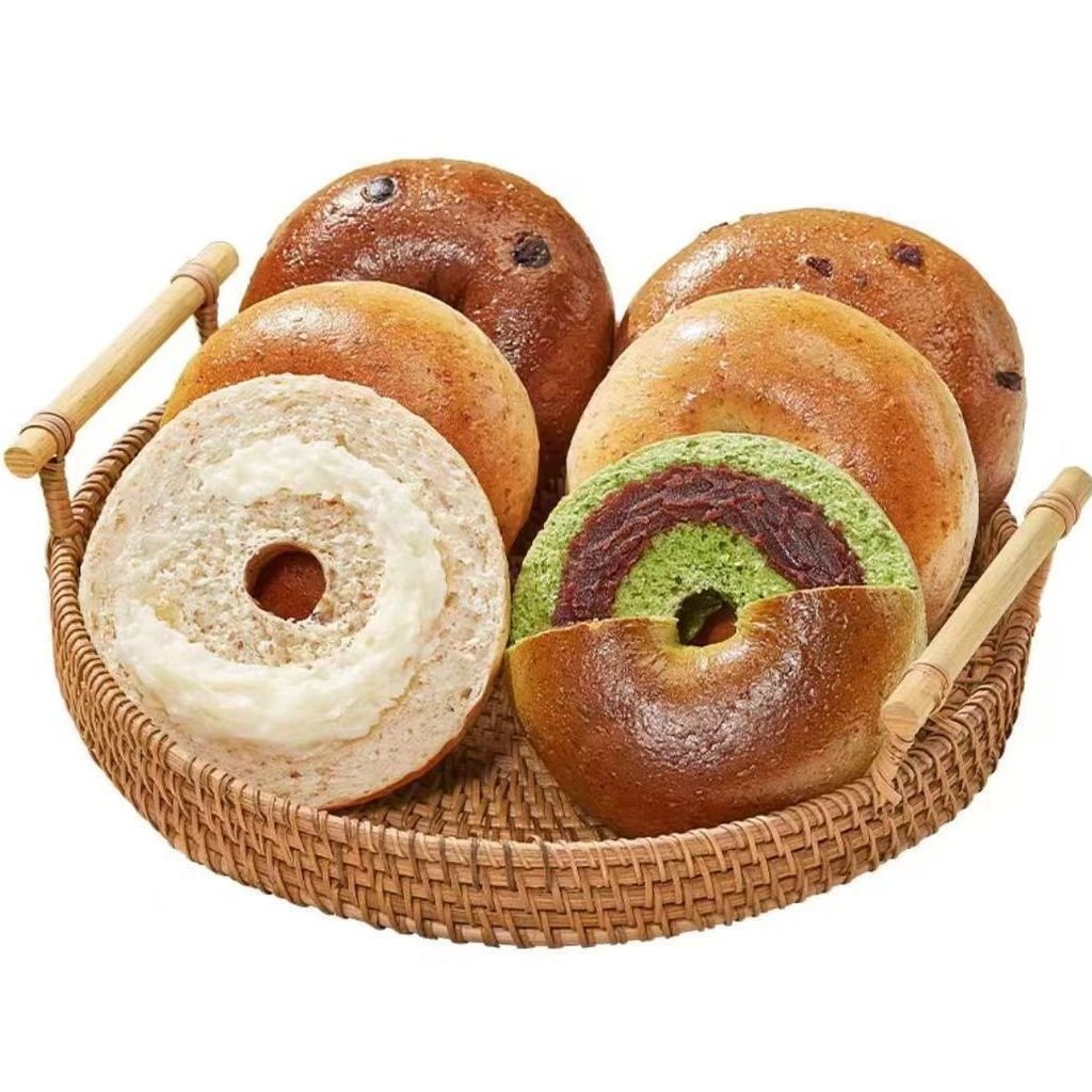 Bánh mì bagel nguyên cám có nhân, không đường, món ăn sáng tiện lợi, thay thế bữa ăn, món ăn vặt bổ 