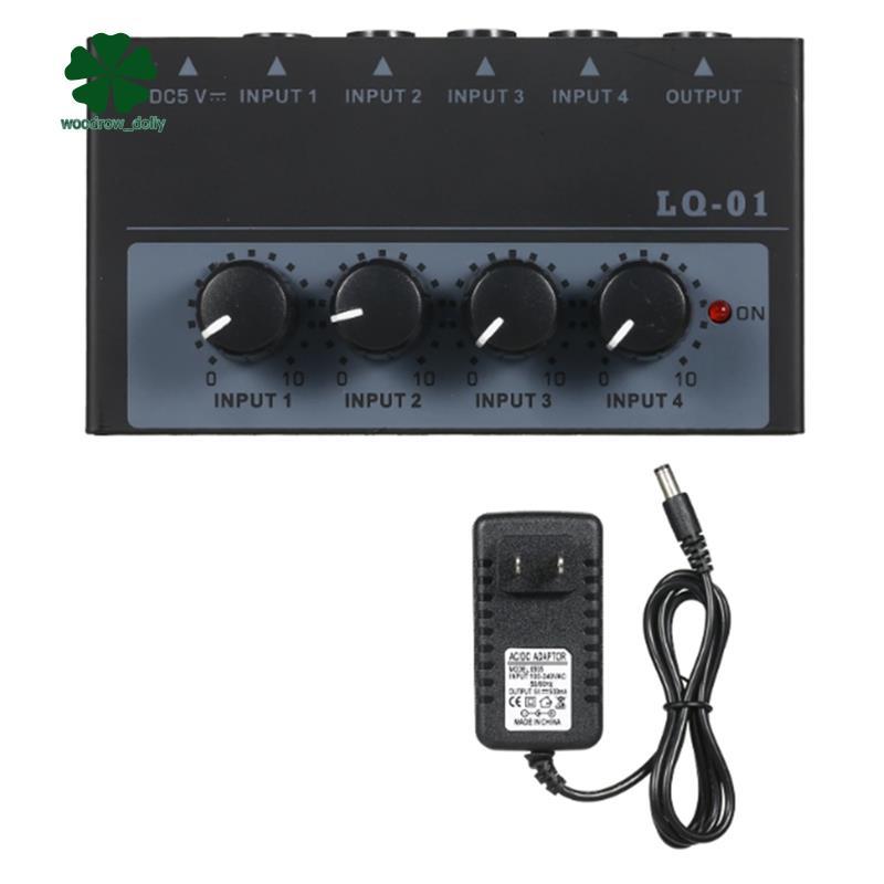 Máy trộn Độ ồn siêu thấp Máy trộn 4 kênh 4 đầu vào 1 đầu ra DC 5V Mini Audio Mixer Micro Guitar Mixe