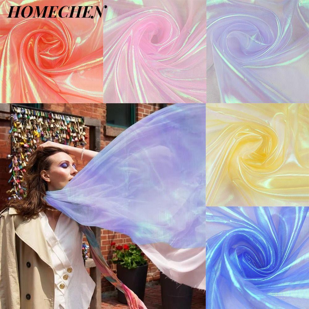 HOMECHEN Organza Vải, Vải tuyn Laser Sáng Bóng Trong Suốt, Trang Trí Vải Tulle Mỏng Organza Váy Thiế