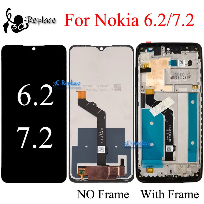 6.3 Inch Dành Cho Nokia 6.2 Nokia 7.2 TA-1200 TA-1198 TA-1201 LCD DIsplay Bộ Số Hóa Màn Hình Cảm Ứng