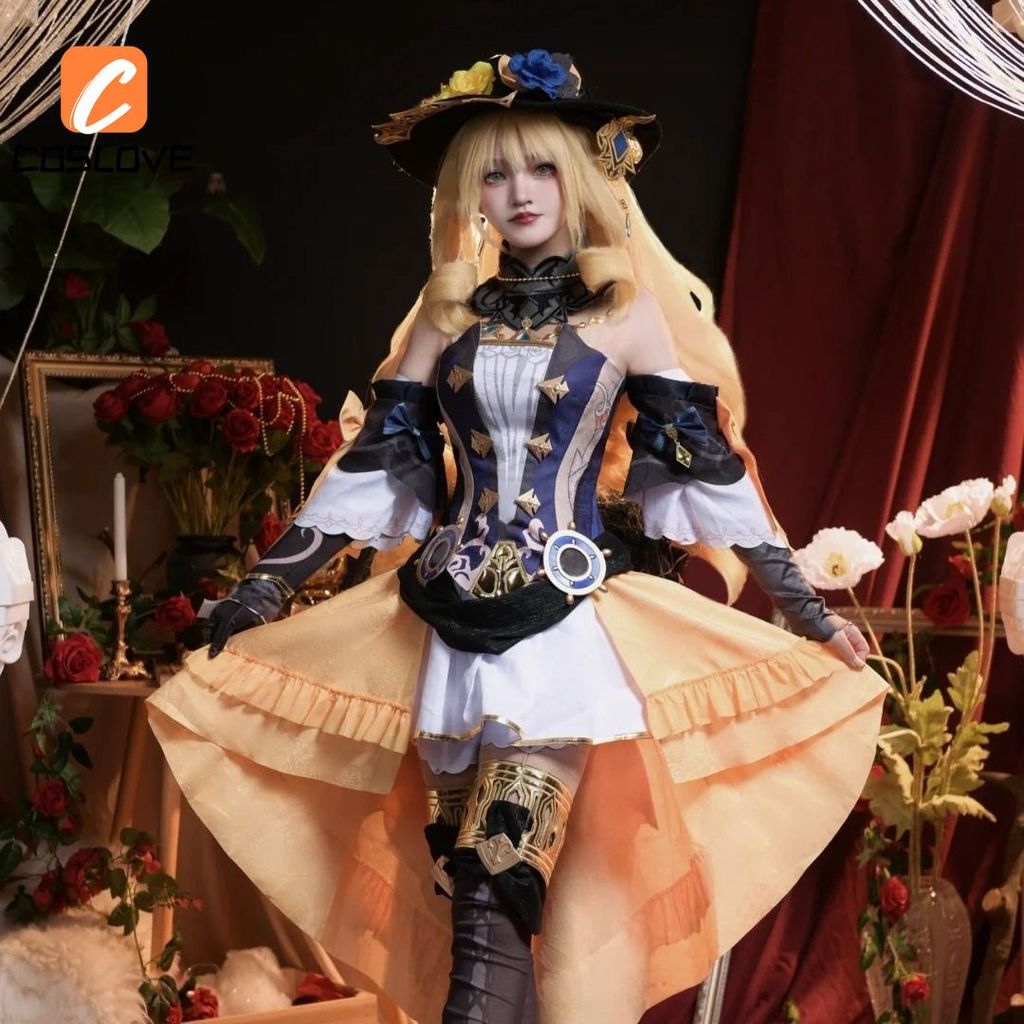 Hàng sẵn có Genshin Impact Navia Cosplay Quần Áo Trọn Bộ Trang Phục Trang Phục Cho Nữ Đầm Cổ Điển Go