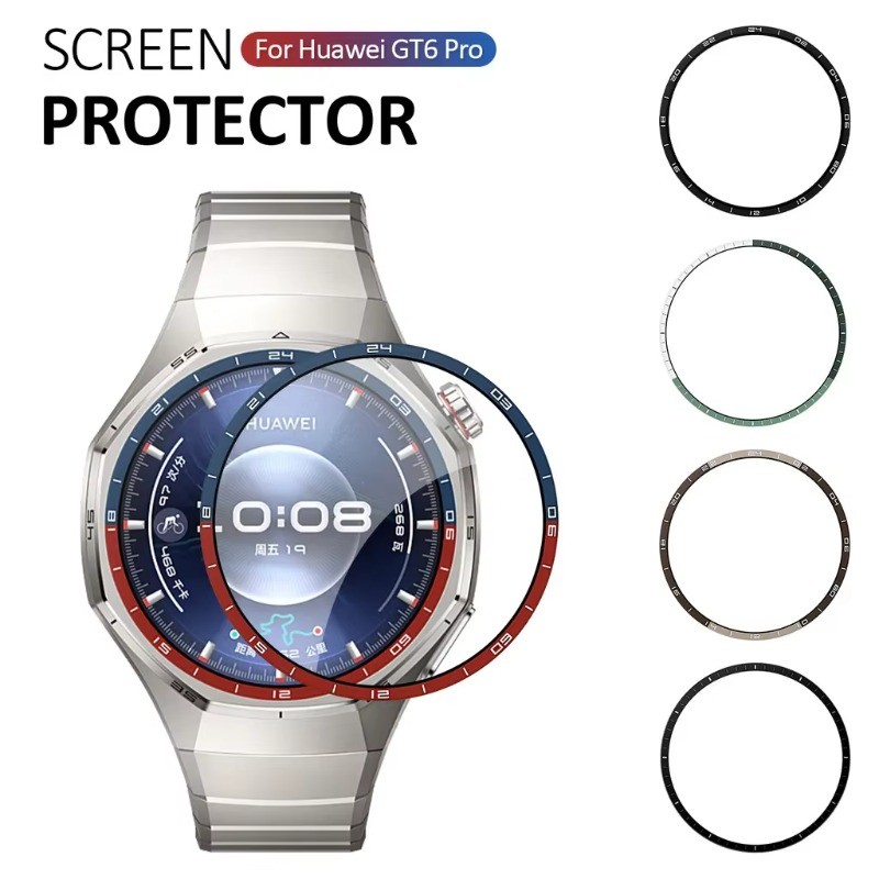 1-3 Chiếc Cong Đen Cạnh Phim Cho Huawei Watch GT6 Pro 46mm 41mm Kính Cường Lực Chống Sốc Cho Huawei 