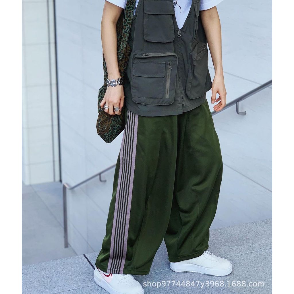Needles Old Master straight Loose-fitting wide-leg retro casual pants os Wide-leg sports pants are t