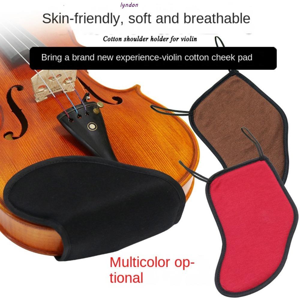 LYNDON Violin Vai Rest Pad, Cotton Đen / Đỏ Violin Chin Rest Pad, Fiddle Parts Soft Protector Cushio