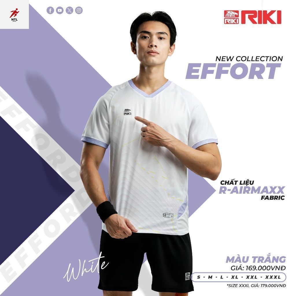 Bộ Quần Áo Đá Bóng Cao Cấp Riki Effort - Chống Nhăn Xù, Phai Màu# NTL Sport