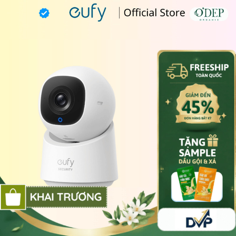 Camera trong nhà Eufy Indoor C220 | 2K rõ nét | AI tracking | Cảnh báo qua app - Hàng chính hãng - S
