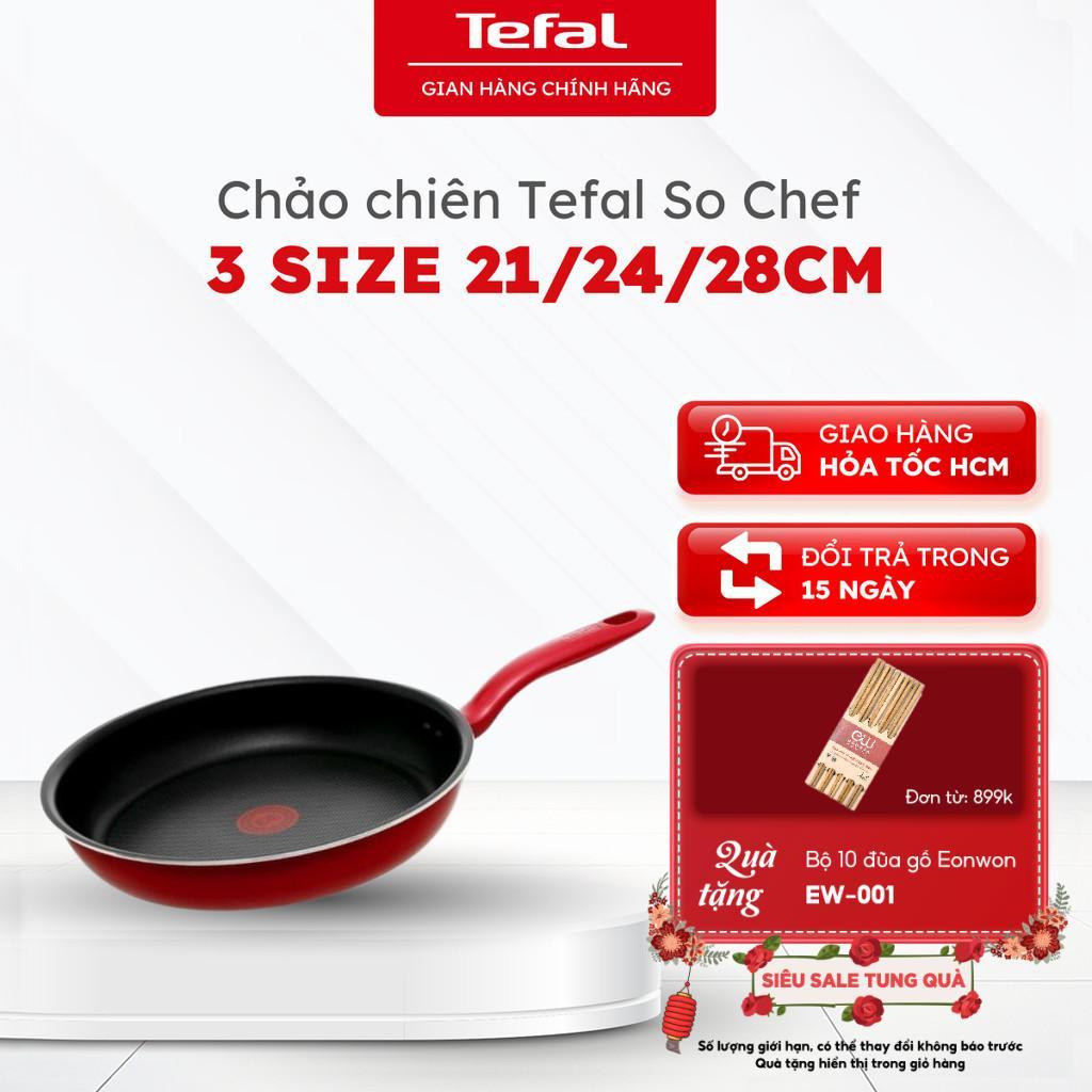 Chảo chiên Tefal So Chef 3 size 21/24/28cm -Chính hãng, bảo hành 12 tháng [HOẢ TỐC HCM]