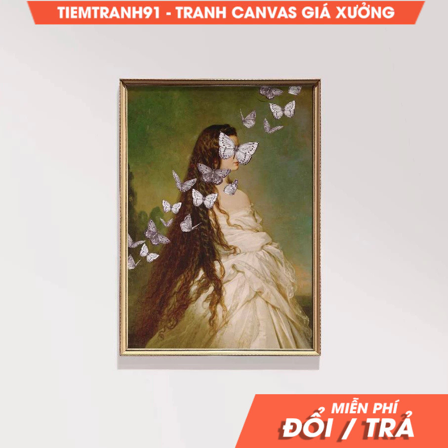 Tranh treo tường, Altered Painting, Altered Vintage Painting, Portrait Painting Detail, Altered Art,