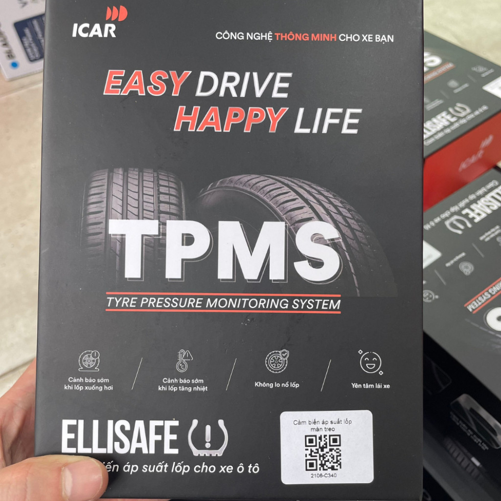 Cảm Biến Áp Suất Lốp ICAR TPMS C340 Dán Treo Gương Lái Cảm Biến Áp Suất Lốp Cho Màn Treo TopCar360 C