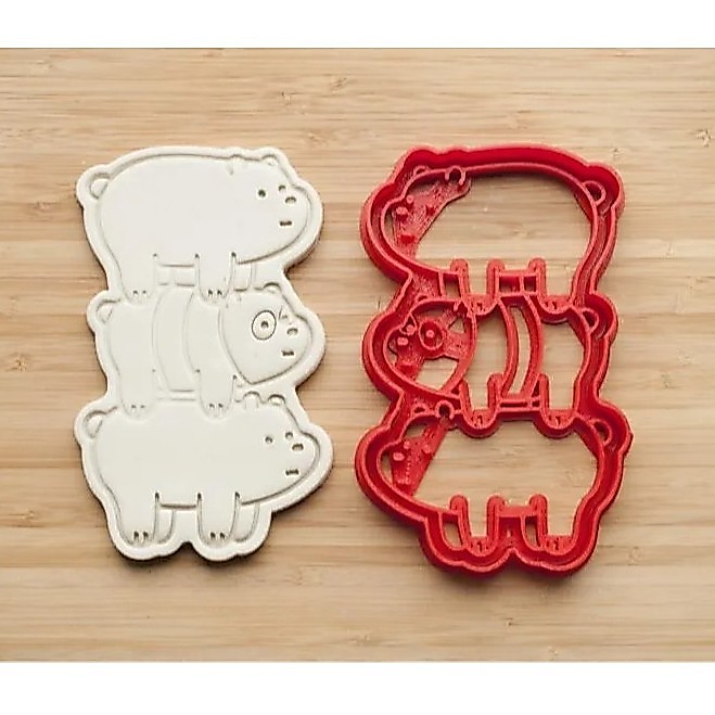 Khuôn cắt bánh quy hình We are Bears, khuôn bánh cookie Chúng tôi chỉ là Gấu