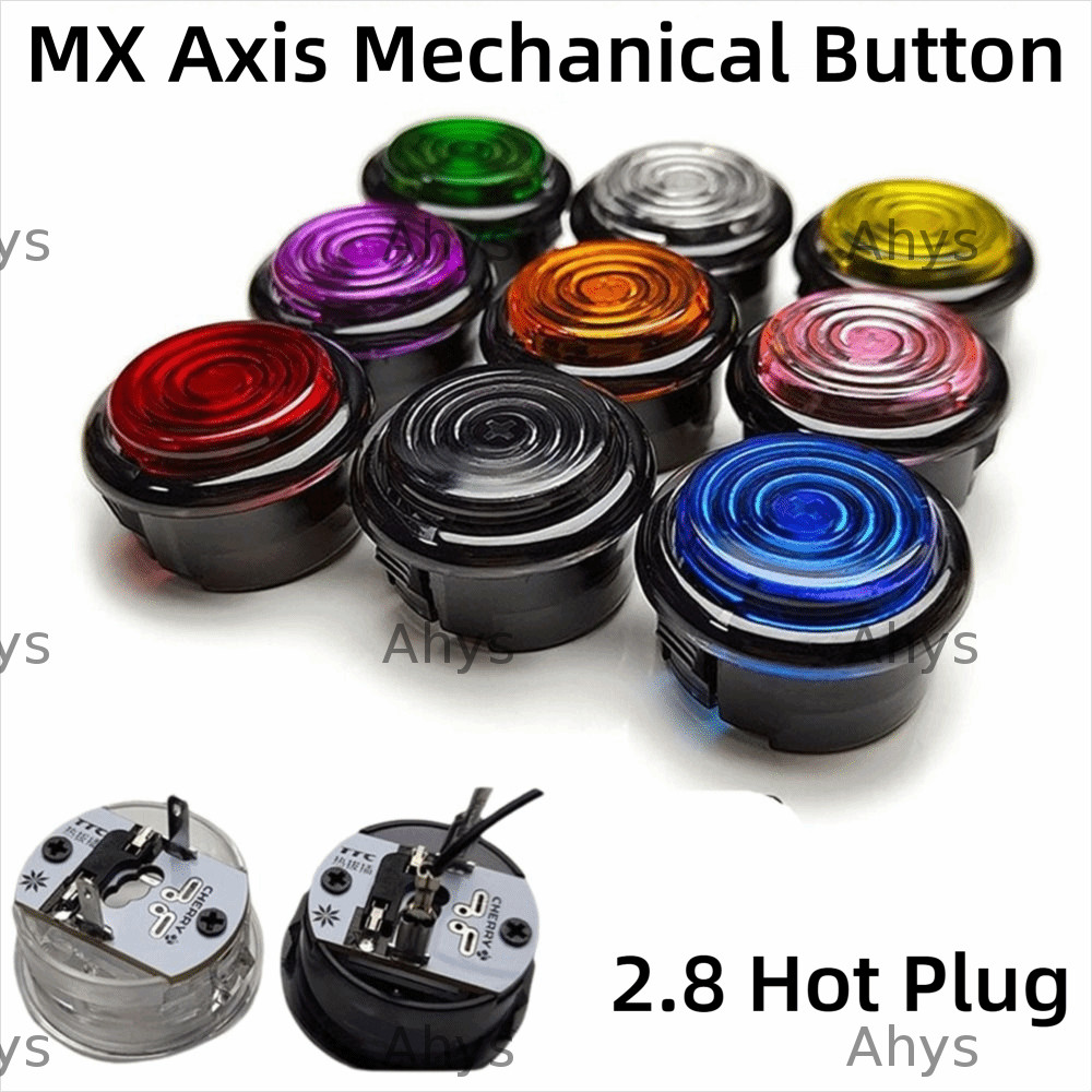 Nút Arcade HITBOX cơ khí AHYS, Nút Arcade ST-M4 tương thích với trục MX, Nút điều khiển khung đen ch