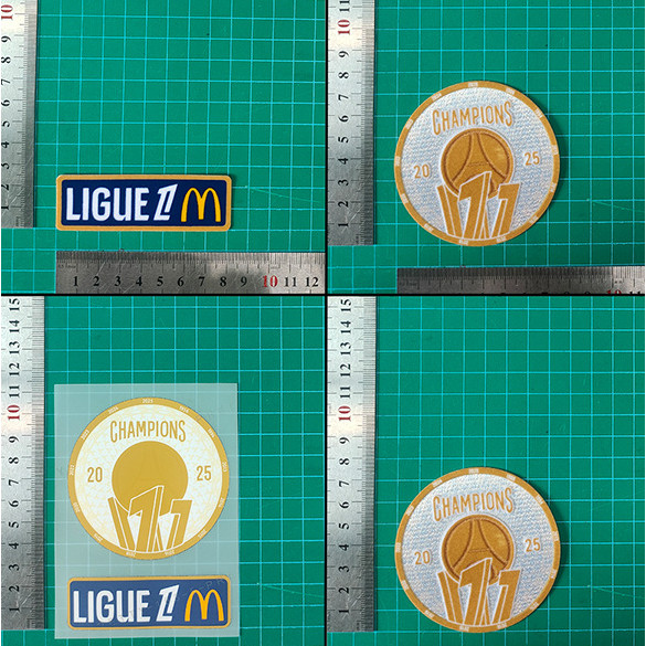 25-26 Ligue 1 Paris Champion Patch Collection miếng vá áo truyền nhiệt (PVC / PET / nhung)