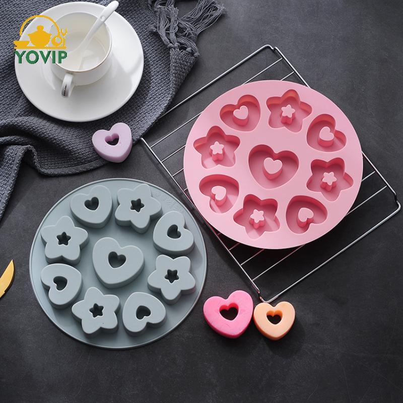 YOVIP Đa Năng Trái Tim Ngôi Sao Nhỏ Bánh Quy Làm Dụng Cụ Lấp Lánh Ngôi Sao Chocolate Muse Bánh Khuôn