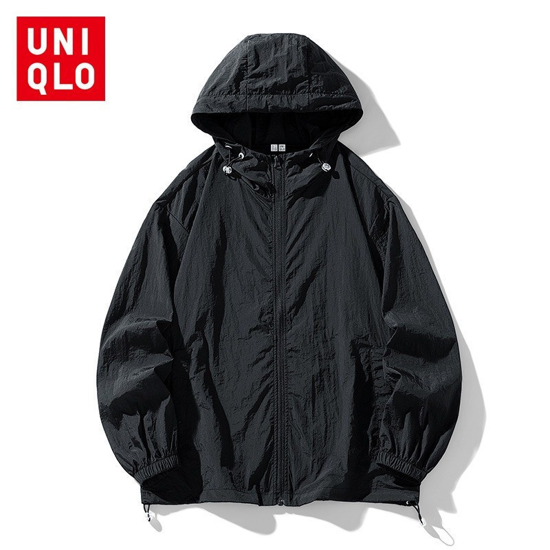 2026-Uniqlo UPF50 + Nam Mùa Hè Đa Năng Mỏng Chống Nắng Áo Khoác Có Mũ Trùm Đầu Chống Nắng Dây Kéo Ca