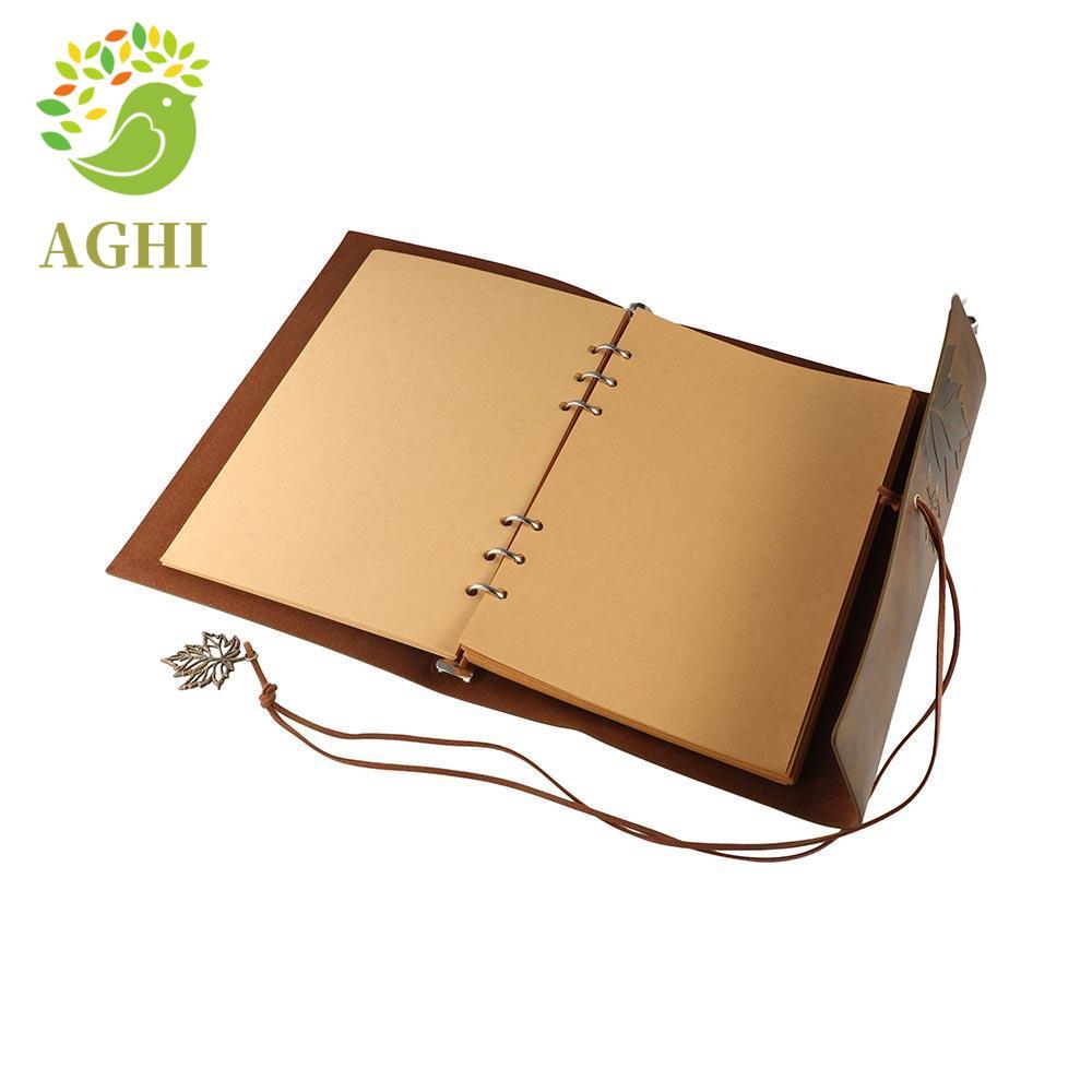 BLAZELINK Travelers Vintage Notebook, A7 / A6 / A5 Giấy Kraft PU Da Kraft Notebook, Loose-leaf Noteb