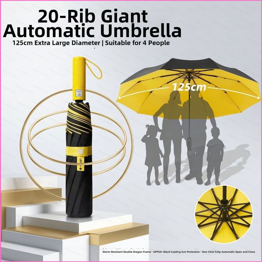 G13 Tự Động 125cm Tán Lớn Chống Gió Ngược Gấp Ô UPF 50 Chống Nắng G13