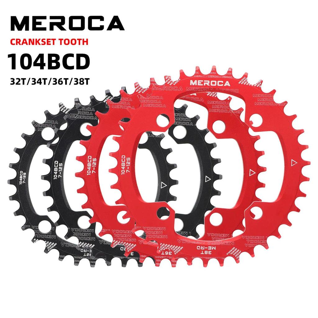 104BCD MTB Xích Tròn Nẹp Rộng Siêu Nhẹ Xe Đạp Leo Núi 32T 34T 36T 38T Xe Đạp Crankset Răng 104BCD Ch
