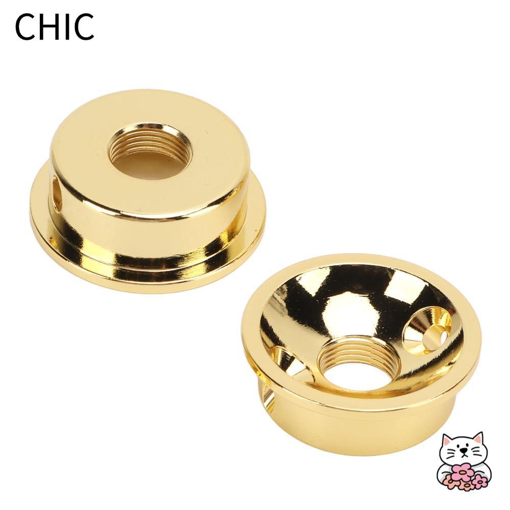 CHIC 2 Chiếc Đàn Guitar Điện Jack Cover, Màu Vàng Tròn Đàn Guitar Điện Jack Đĩa, Kim Loại Cao Cấp Đầ