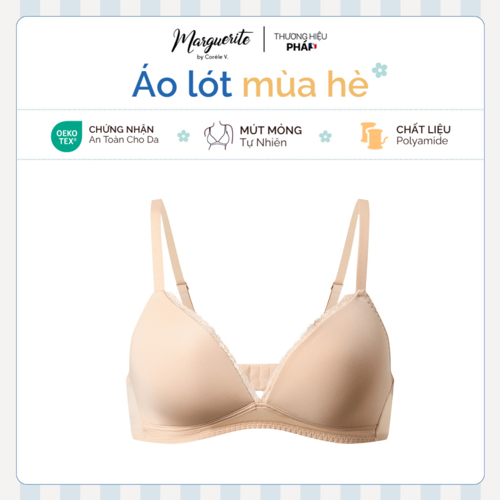 [Hỏa tốc HCM] Áo lót không gọng Cup tam giác mút mỏng viền ren vải thun lạnh chuẩn OEKO-TEX | CORÈLE
