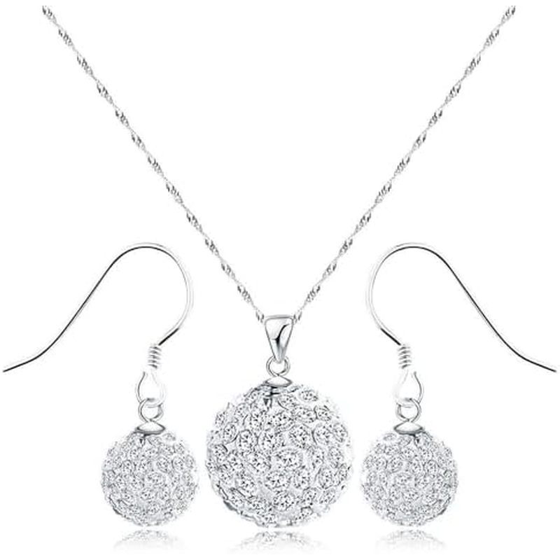 & Sterling và Mặt dây chuyền nữ | | Bộ Trang Sức Trang Sức Nữ (Bộ Trang Sức Trắng Bộ Bông Tai Nữ Bôn