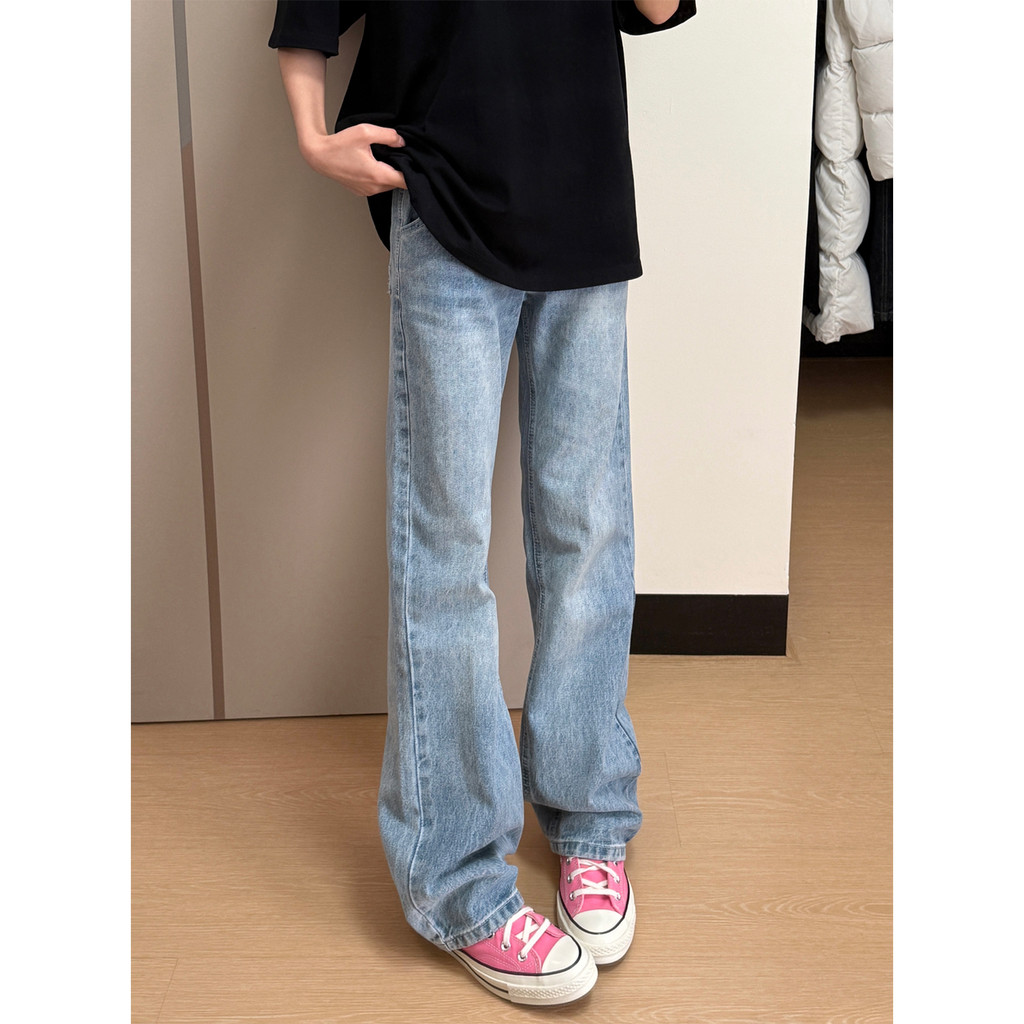 Bcare Xanh Nhẹ Quần Jean Thẳng Nam Xuân Thu Mỹ cleanfit Quần Slim-fit Slim-fit Ôm Hơn Nhìn Quần z
