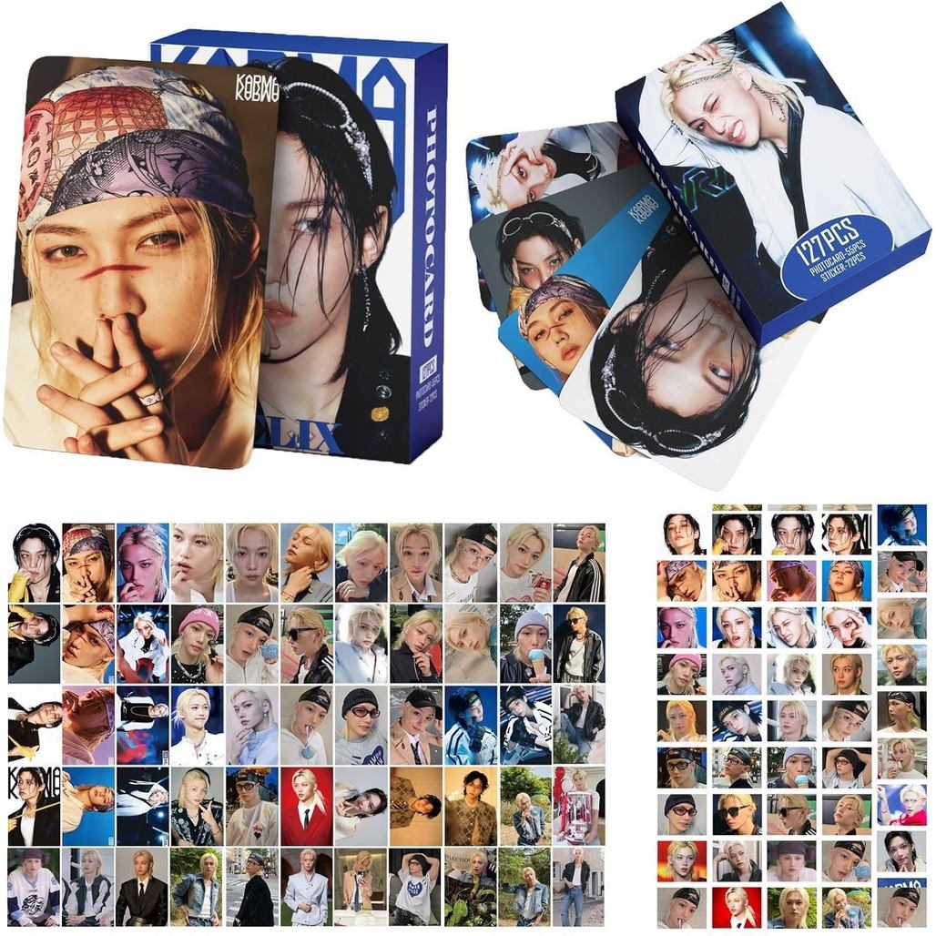 Bộ Photocards Album Stray-Kids Karma, 127 Chiếc Stray-Kids Karma Photocards Thẻ Laser Quà Tặng Cho Ở
