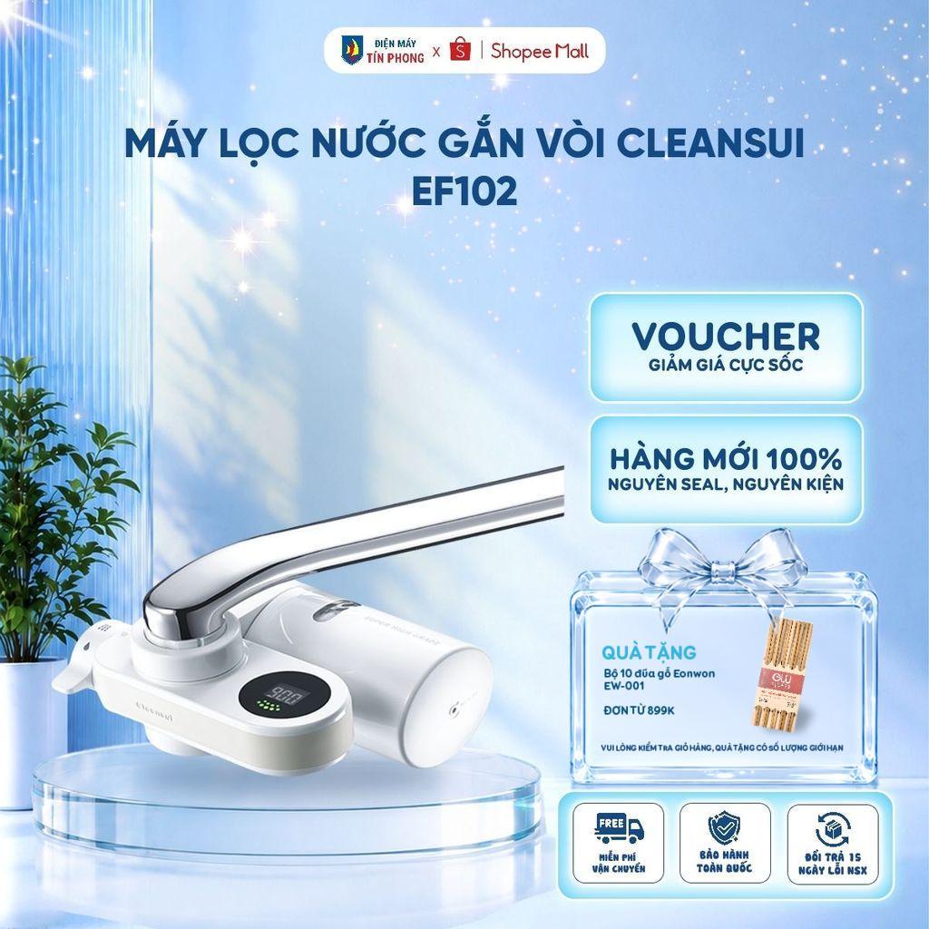 Máy lọc nước gắn vòi Cleansui EF102 - Sản xuất tại Nhật Bản-Cảnh báo thay lõi-Công suất lọc 900 lít