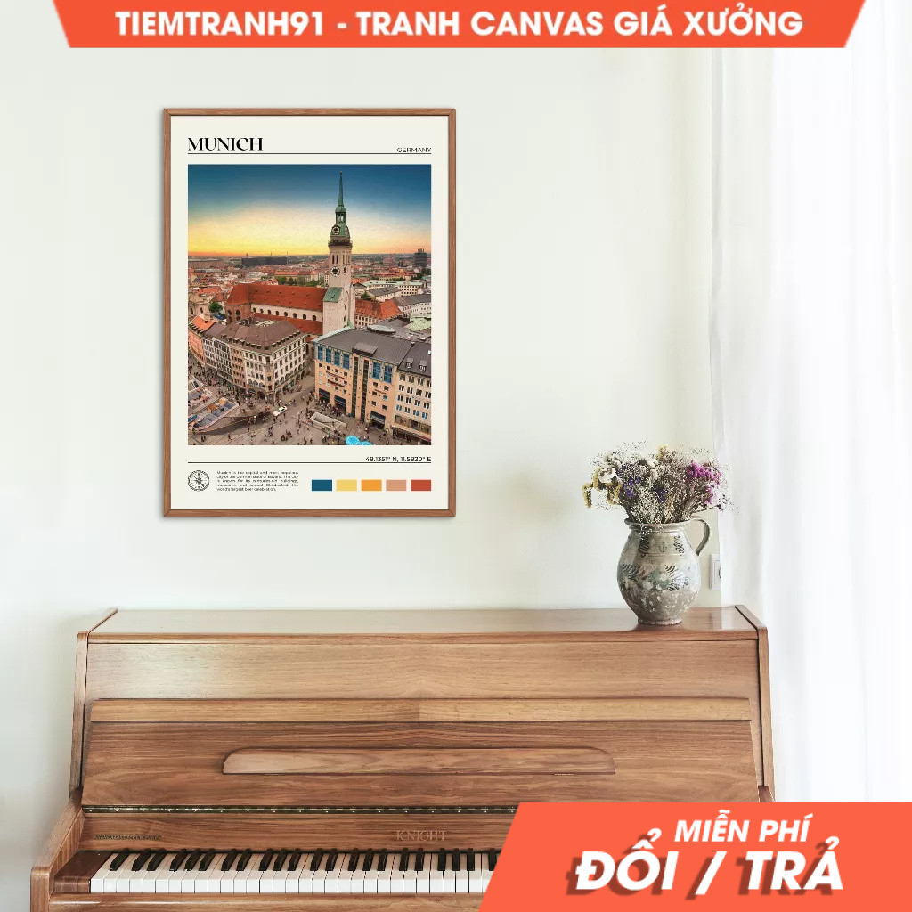 Tranh treo tường, Oil Paint, Munich Wall Art, Munich Poster, Munich Photo, Munich  Wall Decor, Germa