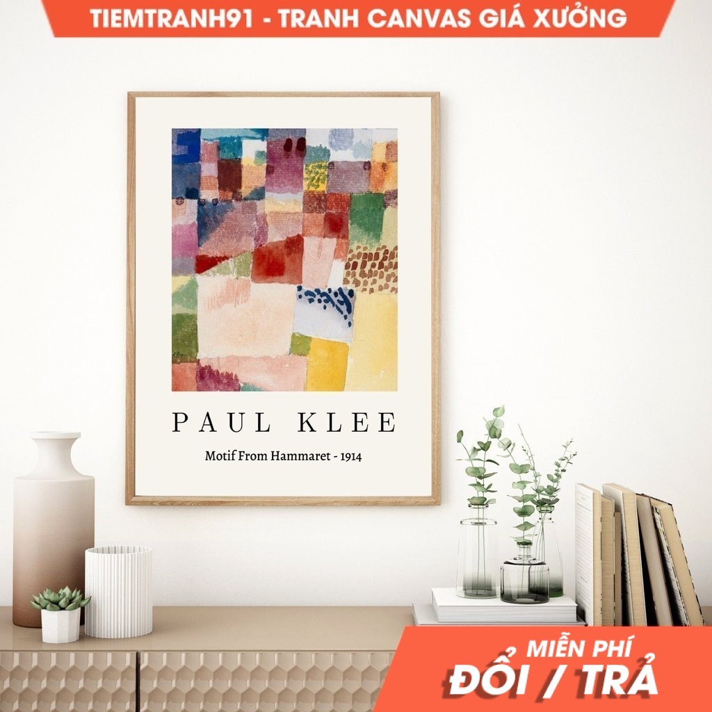 Tranh treo tường Paul Klee Motif from Hammamet, Paul Klee Exhibition Poster, Pul Klee, Paul Klee Unt