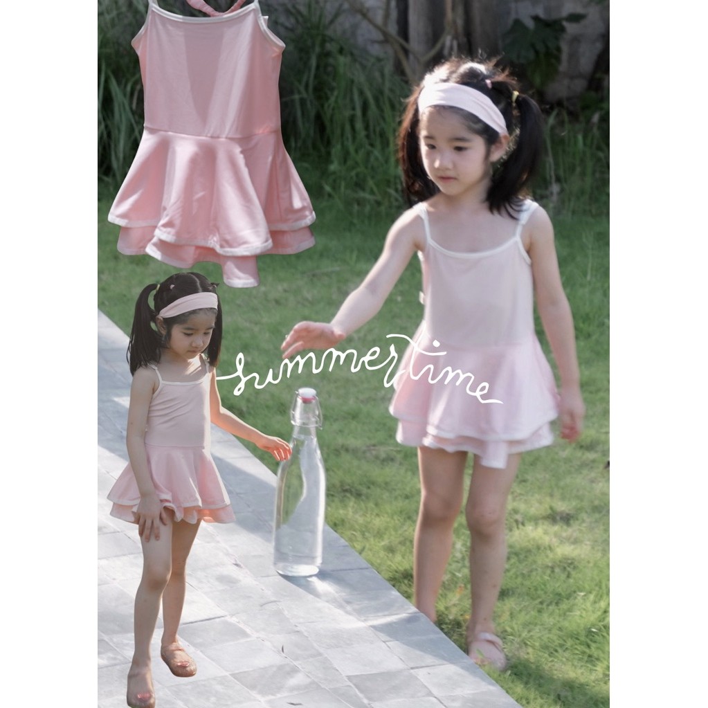 Váy hồng pastel bolivia 2in1(đi bơi được và outfit thường ngày