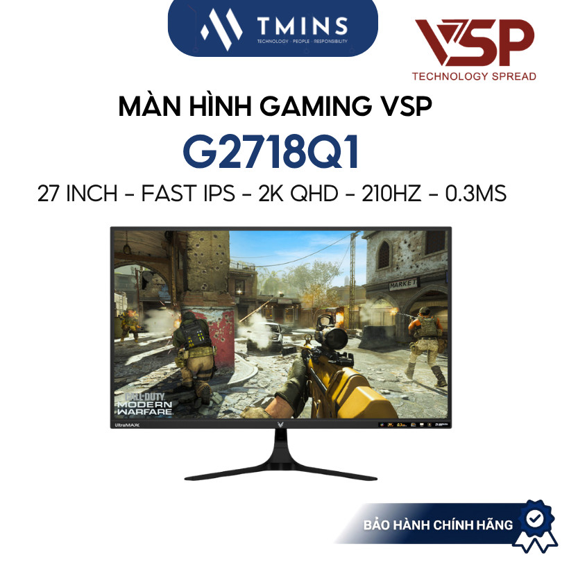 Màn Hình Gaming VSP G2718Q1 (27 inch, 2K, IPS, 180Hz/ 210Hz) - Bảo hành chính hãng