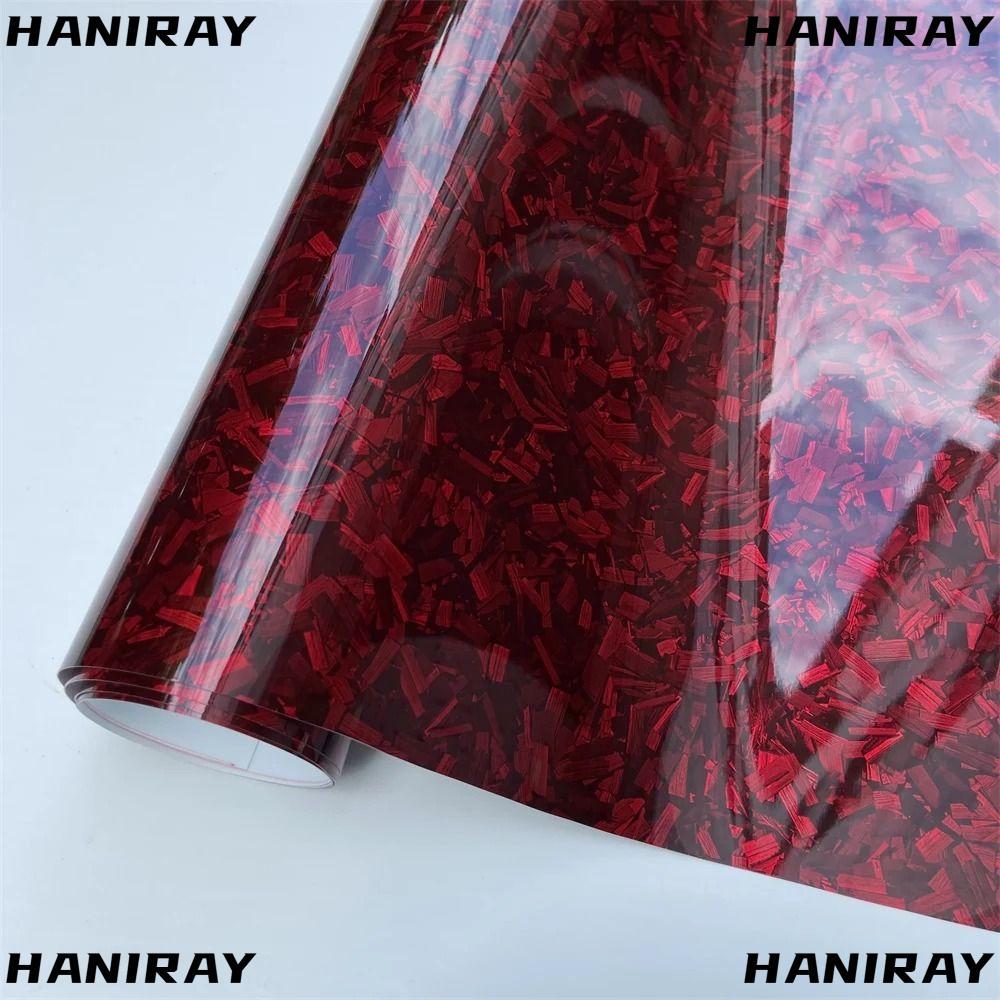 HANIRAY Bọc Cuộn Dính Decal, Phim Bọc Vinyl Carbon Đỏ DIY, PET Giả mạo Tự Dính Màng Vinyl Dán Xe Hơi