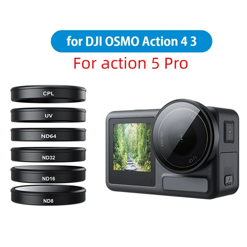 DJI Action 5 Pro 4 3 Bộ lọc phân cực Màu đen khuếch tán mềm 4 / 3 ND8 / 16 / 32 / 64 ND Lens CPL Fil