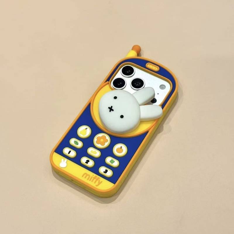 Cartoon Three-Dimensional Miffy Rabbit Cellular Phone Iphone17promax Phone Case 16 Apple 15 Silicone