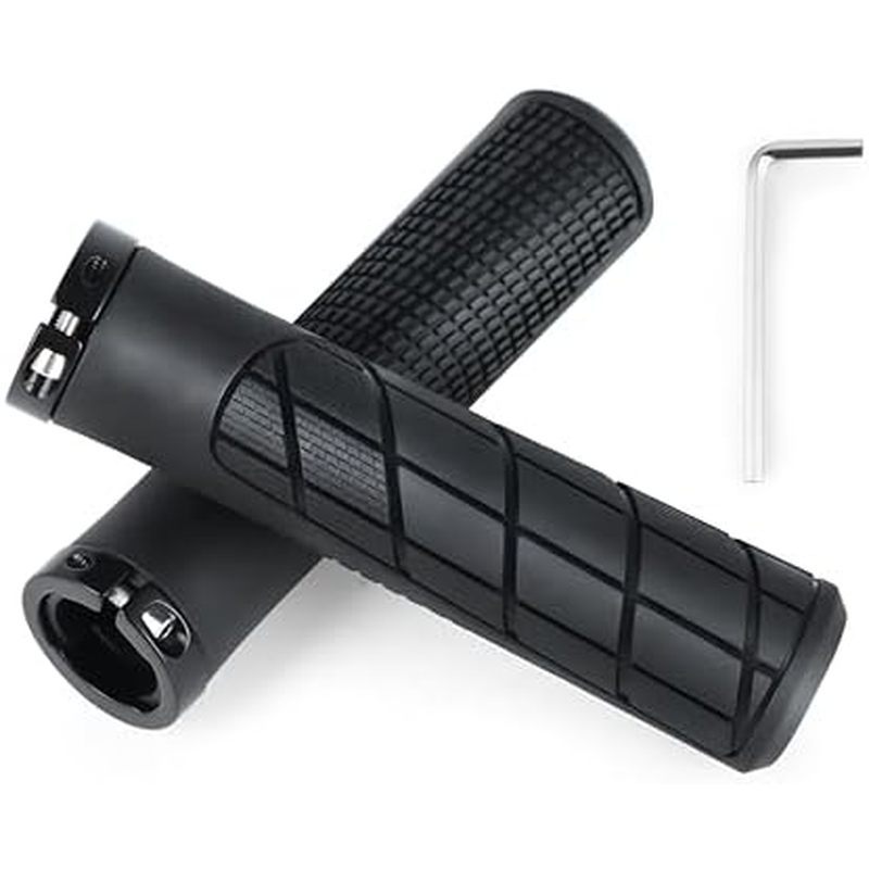Tay cầm ghi đông xe đạp cao su 131mm, chống trượt, giảm sốc, khóa chắc chắn, kèm nắp & vít, dùng cho