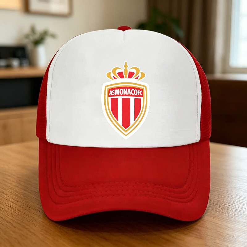Mũ Trucker Lưới Unisex Với Biểu Tượng AS Monaco FC, Mũ Bóng Chày Thoáng Khí Có Thể Điều Chỉnh Cho Ho