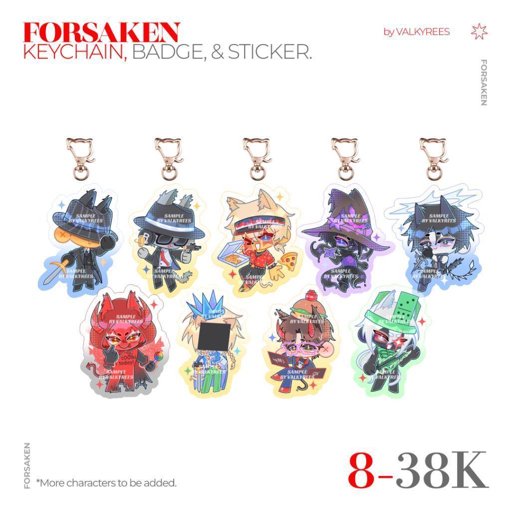 FORSAKEN KEYCHAIN PIN AND STICKER | ROBLOX Ganci Pin Stiker Elliot Chance Mafioso Itrapped C00lkidd 