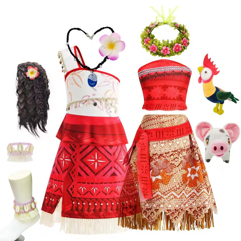 Bé Gái Moana Lấy Cảm Hứng Từ Bộ Trang Phục Bộ Sưu Tập Hai Phong Cách Đầm Đầy Đủ Phụ Kiện Cho Hallowe