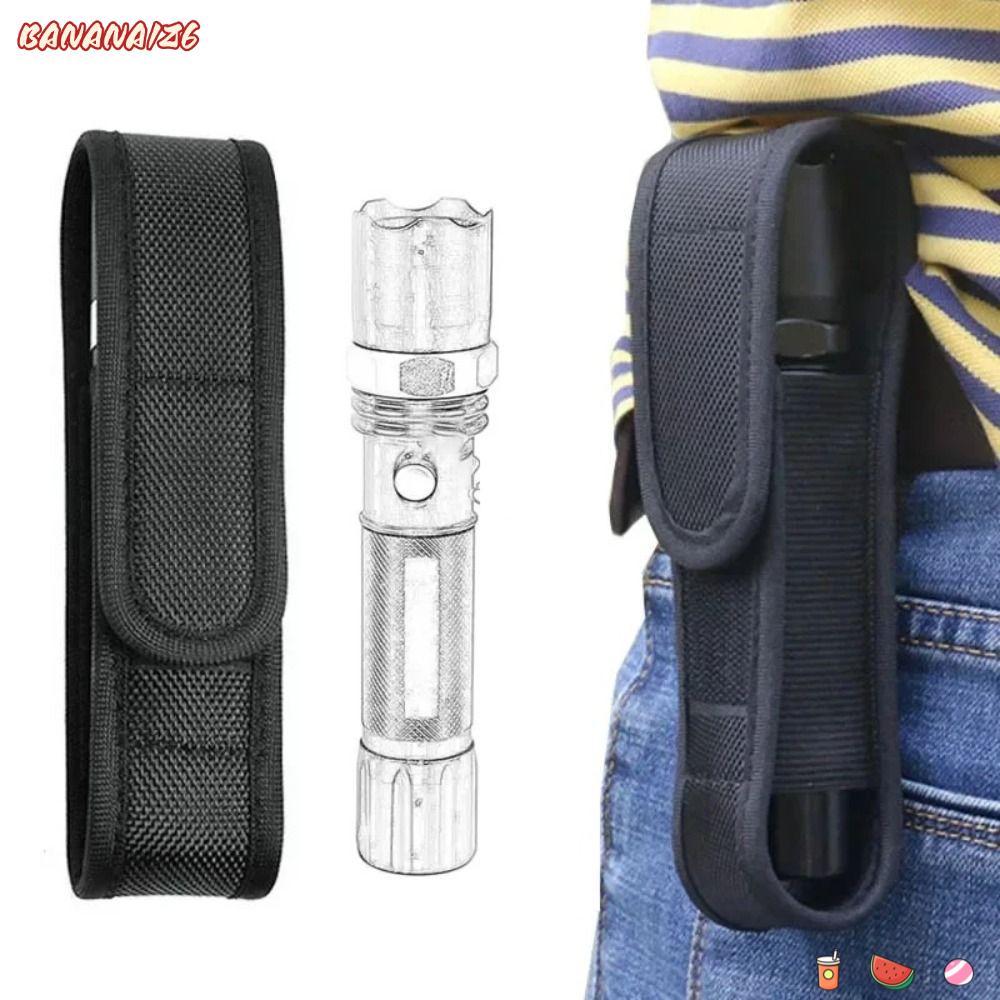 Túi đựng đèn pin BANANA1Z6, Túi đựng đèn pin có thể điều chỉnh màu đen, Túi thắt lưng Nylon di động