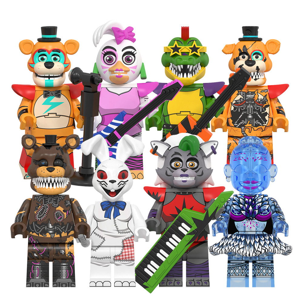 FNAF Chica Crush Freddy Roxanne Wolf Vanny Ballora Gator Springtrap Block Hình Đồ Chơi Trẻ Em