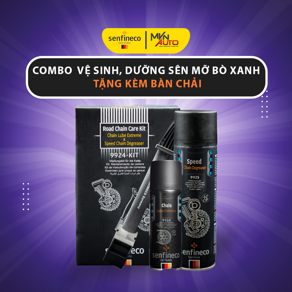 Combo Vệ Sinh, Dưỡng Sên Mỡ Bò Xanh Cao Cấp Senfineco 9924 & Senfineco 9925 tặng kèm bàn chải - Mvn 