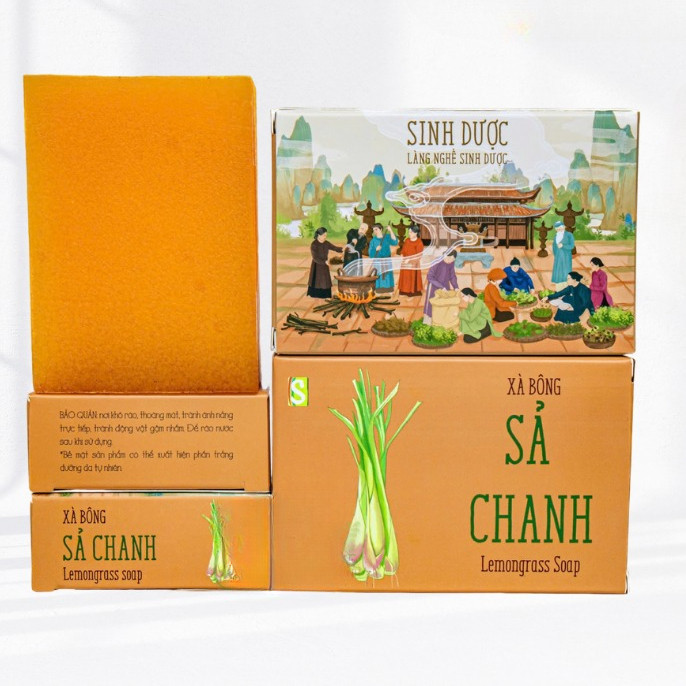 Xà Bông Sả Chanh 100g HTX Sinh Dược, Xà Phòng Sinh Dược thảo dược thiên nhiên