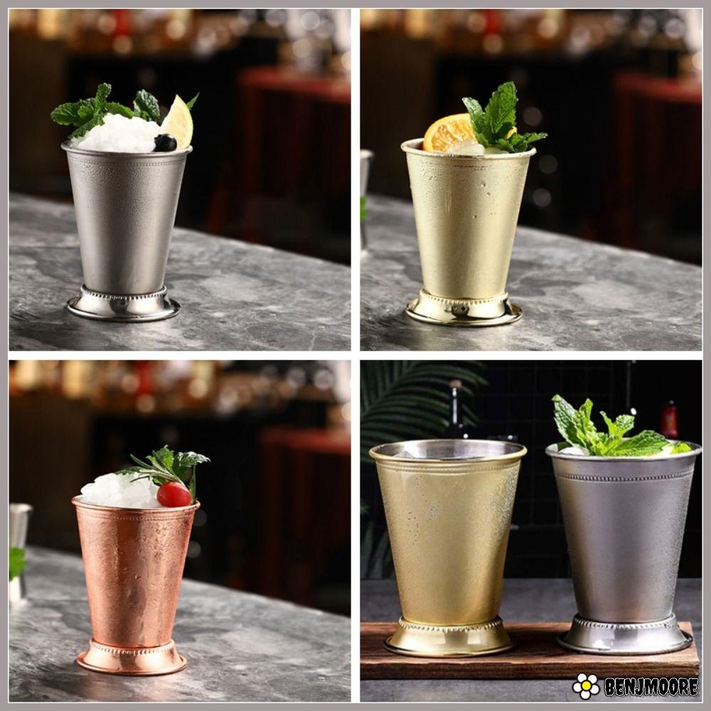 BENJMOORE Cán Bạc Hà Julep Cup, Cốc Cocktail Bạc Inox, 350ml Vàng Mojito Cocktail Kính Nhà Bếp