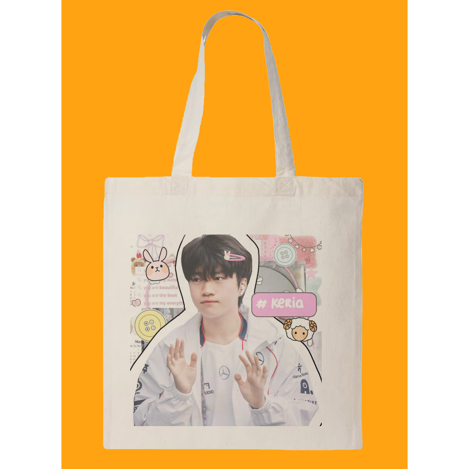 Túi Tote Canvas in hình Keria đội T1 Hàn Quốc – Túi Vải Fan LOL Esports Hot Trend