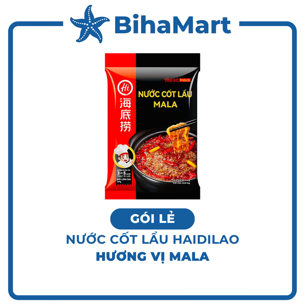 GÓI LẺ - HAIDILAO - Nước cốt lẩu vị Mala Haidilao, nước cốt lẩu Mala cay tê Tứ Xuyên, nước cốt lẩu d