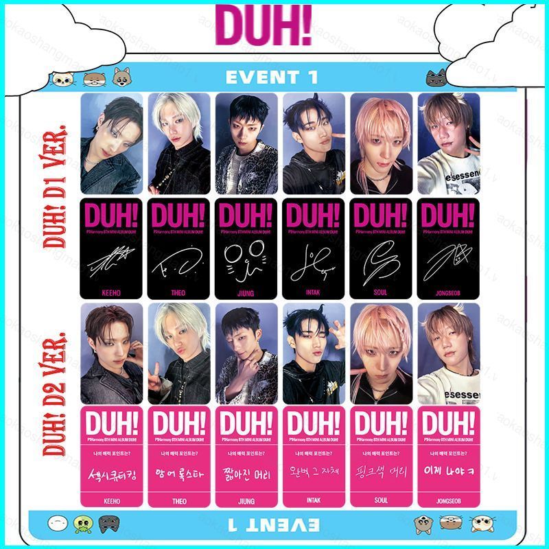 HK1 6 Cái / bộ P1HARMONY KEEHO LOMO Card 8th Mini Album DUH PHOTOCARD Bộ sưu tập KPOP Ngoại vi KH1