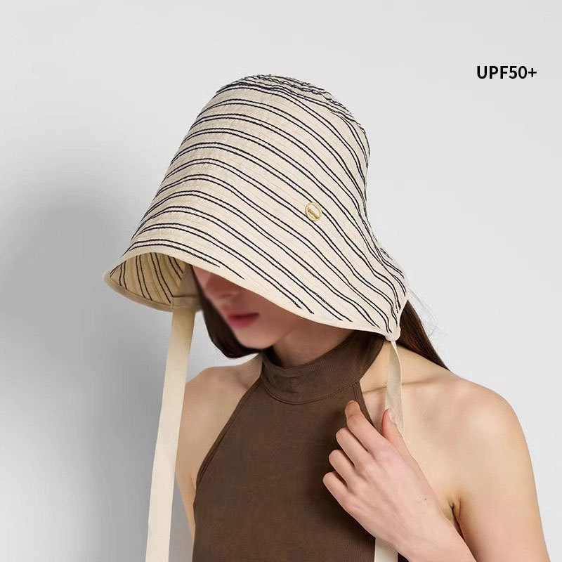 [Giảm Giá] Masi Pure Hat Big Brim Bucket Hat Sọc Nhìn Nhỏ Tất Cả Trận Đấu Mặt-Covering Bucket Sunscr
