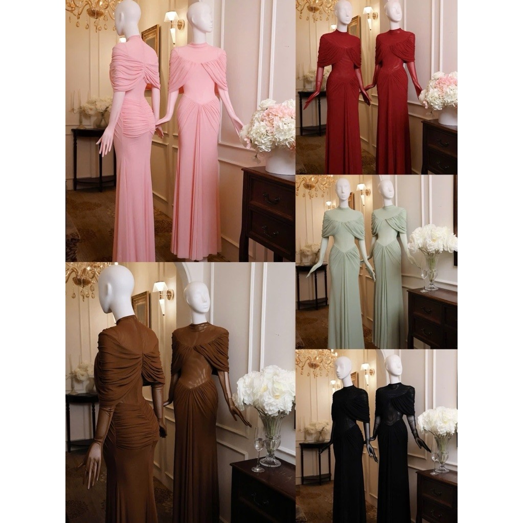 Đầm Lưới Cut Out Maxi Dài Nhún Choàng Sang Trọng 𝐃𝟐𝐓 𝐒𝐓𝐎𝐑𝐄